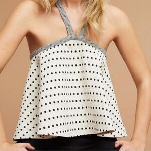 Anthropologie Jemma Polka Dot Jacquard Top, Size L, NWT